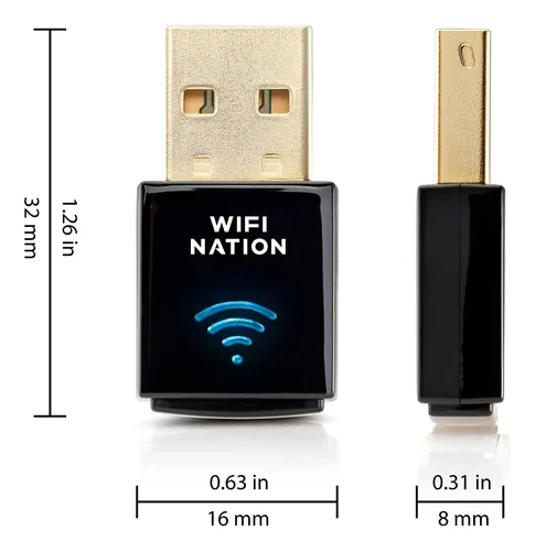 Adaptador Wifi Wifi Dongle Wifi Nation® Ac600 Usb 2,4 Ghz/5