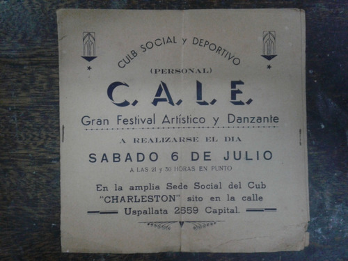 Club Social Y Deportivo C.a.l.e. * Festival Artistico 1946 *