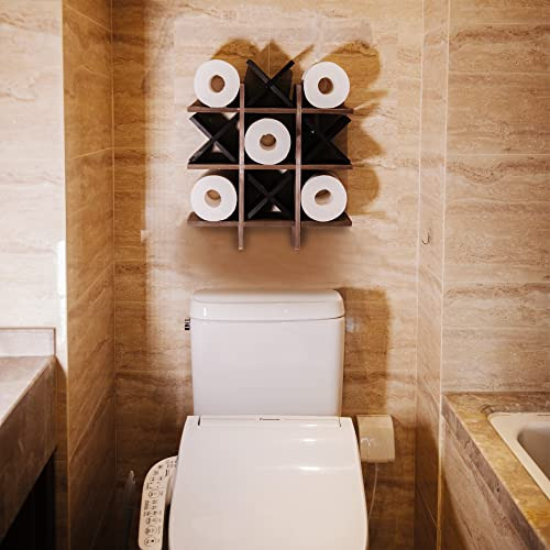 Soporte De Rollo De Papel Higiénico Tic Tac Toe Hecho A Mano