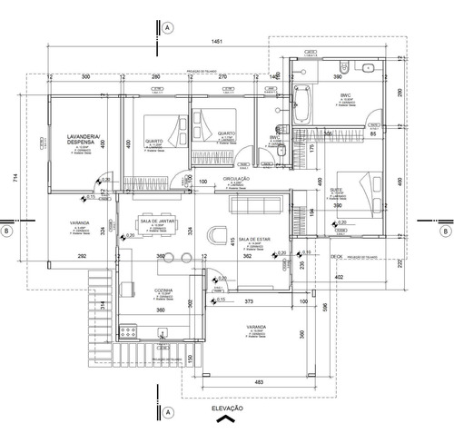 Projeto Arquitetônico Im 3 Quartos Casa 145m² Lote 16x20