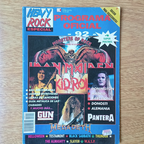 Revista Heavy Rock Nº11 Monsters 92 Maiden Pantera Megadeth