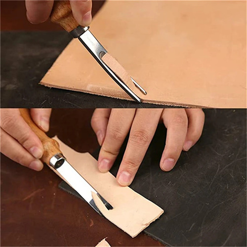 Biselador Ranurador Cuchillo Borde Cuero Piel Set 4 Pzas