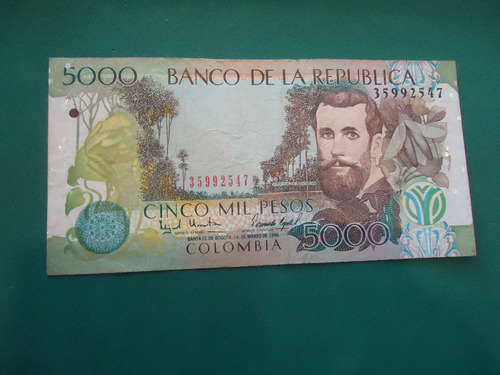 Billete De Colombia $ 5000.- 1996