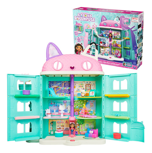 Gabbys Dollhouse, Purrfect - Casa De Muñecas Con 2 Figuras.