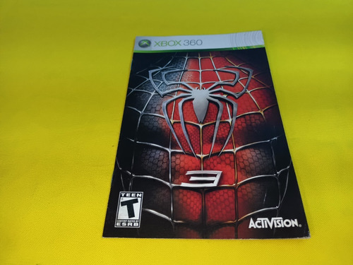 Manual Original Spider Man 3 Xbox 360