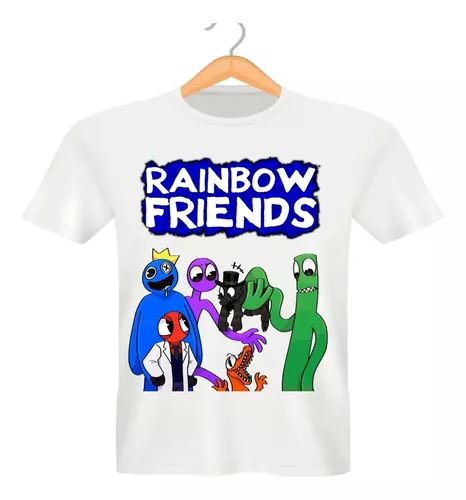 Camisa Camiseta Rainbow Friends Baby Blue Azul Vermelho