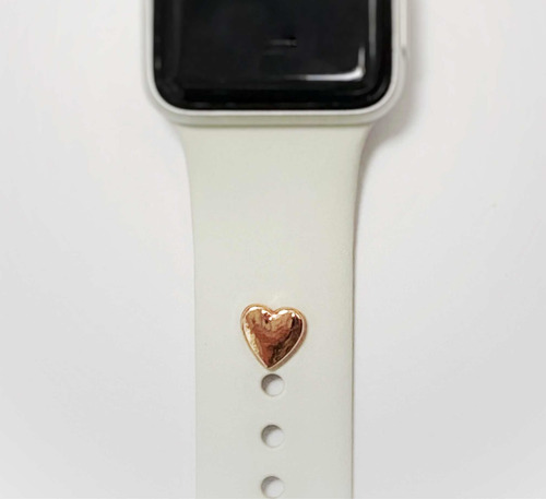 Pin Mini Corazón Oro Rosa Para Smartwatch