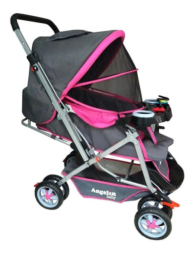 Imagen 1 de 2 de Carriola de paseo Angelin Baby IS 555-A rosa con chasis color plateado
