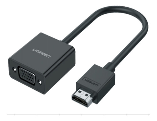 Ugreen Adaptador Hdmi A Vga Con Audio Negro