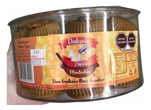 Dulce De Leche Mostachón Con Nuez 240 Pz De 40 G C/u