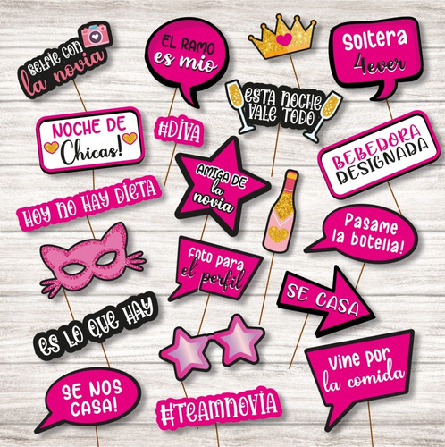 Kit Imprimible Despedida De Soltera Props Carteles Graciosos