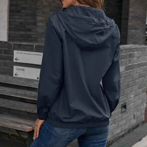 Chamarra Impermeable Para Mujer, Impermeable Con Capucha En