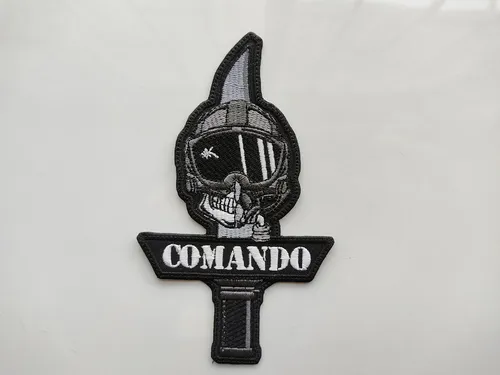 Parche Bordado Comando Daga Piloto Casco Cráneo Espada