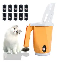 Comprar Cuchara De Arena Para Gatos Con 90 Bolsas De Recambio, Pala De Arena Profunda Desmontable Integrada Con Contenedor De Residuos, Sistema De Eliminación De Arena Para Gatos (amarillo)