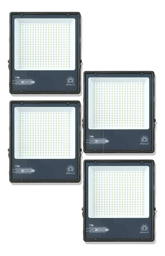 Pack De 4 Reflectores Led De 400 Watts Luz Blanca Fría Protección Ip65 44000lm Alta Disipación De Calor