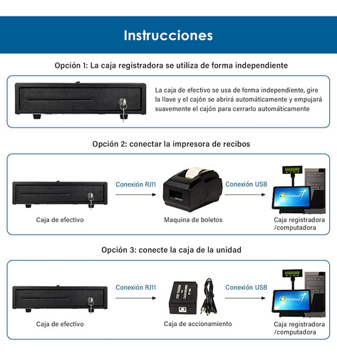 Caja Registradora Para Negocio Con Cerradura Automatico Rj11