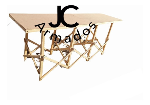 Imagen 3 de 7 de Mesa Y Caballete De Feria Bajo 160x40x60 De Alto Jc Armados