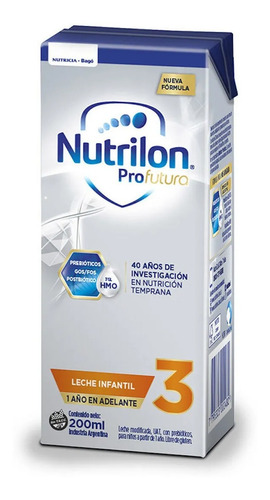 Imagen 2 de 3 de Nutrilon Profutura 3 Formula Lactea Líquida 30 Bricks X200ml