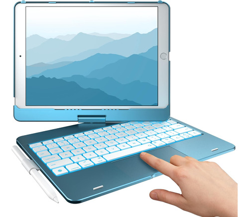 Funda C/teclado Typecase Para iPad 2021 9g 10.2inch Skyblue