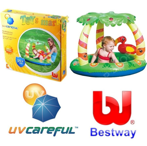 Pileta Selva Con Techo Uv Y Piso Inflable Pelotero Bestway