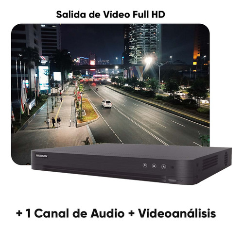Hikvision Kit Dvr 8 Canales Turbohd + 4 Canales Ip 4 Megapixel + 500gb Hdd Ds-7208hqhi-k1-500 Con 1 Bahía De Disco Duro + 1 Canal De Audio Y Vídeoanálisis