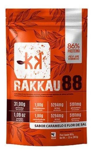 Rakkau 88 Proteína De Arroz Vegana Caramelo Flor De Sal 907g Sabor caramelo e flor de sal