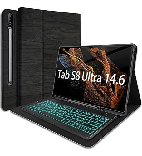 Funda Con Teclado Iluminado Para Samsung Tab S8 Ultra 14.6 