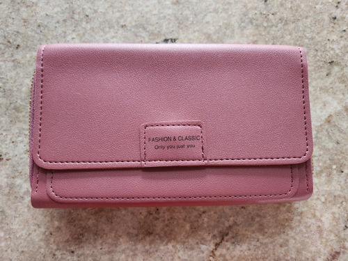 Monedero Billetera Cartera Rosado 11x20cm