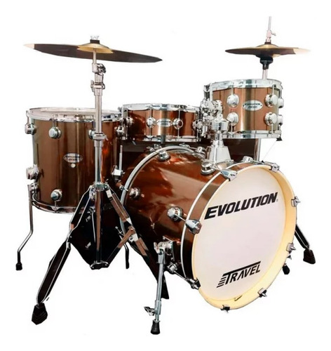 Bateria Viajera Evolution 4 Piezas Atriles Asiento Platillos