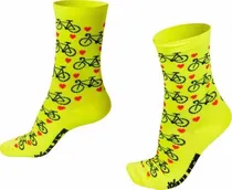 Comprar Meia Hupi Love Bike Amarelo Neon Ciclismo Corrida Cano Medio