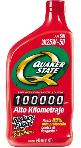 Aceite Quaker State Alto Km 25w50 946ml