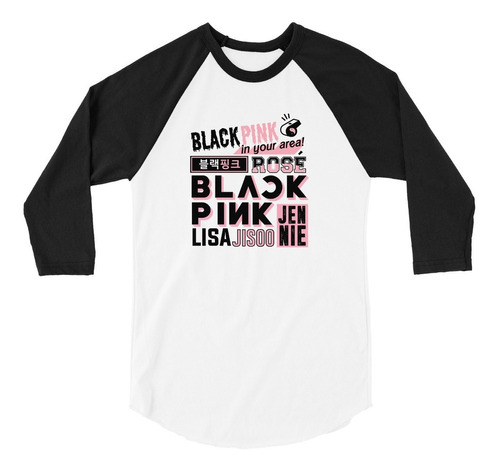 Playera Raglan 3/4 Blackpink Kpop Black Pink Música