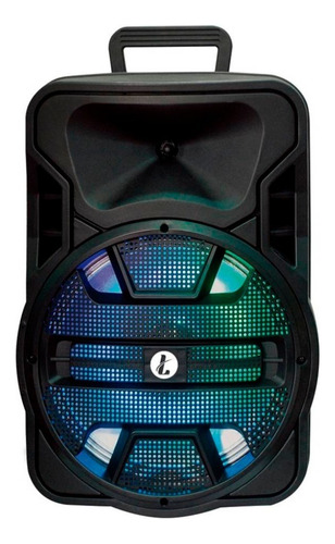 Parlante Inalambrico Ledstar Move 2 12 Led Fm Con Microfono Color Negro