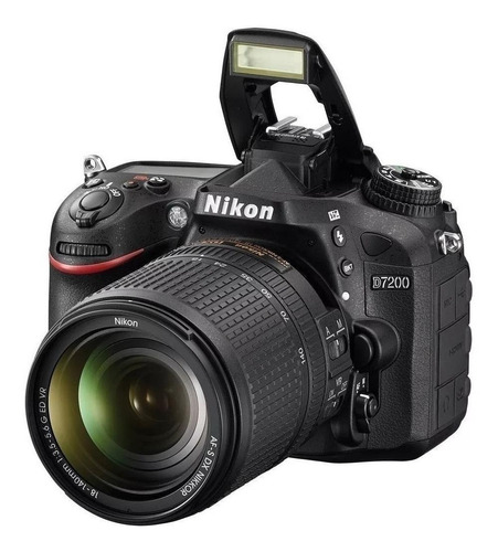  Nikon Kit D7200 + lente 18-140mm VR DSLR cor  preto