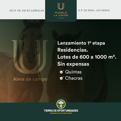 Lote 600m2 En Pueblo La Unión Grl Las Heras