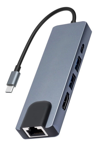 Hub Usb Tipo C 5 Puertos Usb Hdmi Pd Rj45 Adaptador