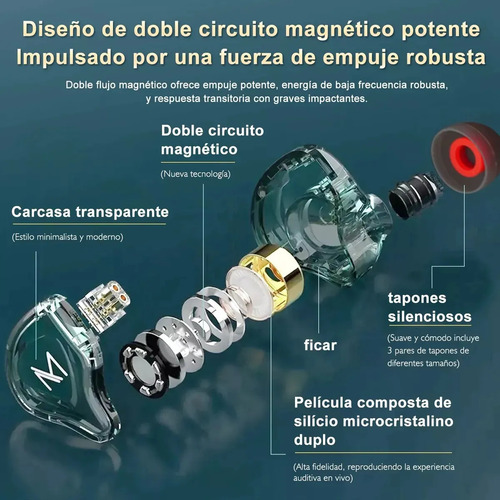 Auriculares Intraurales Hifi Con Cable Y Micrófono Trn Mt1,