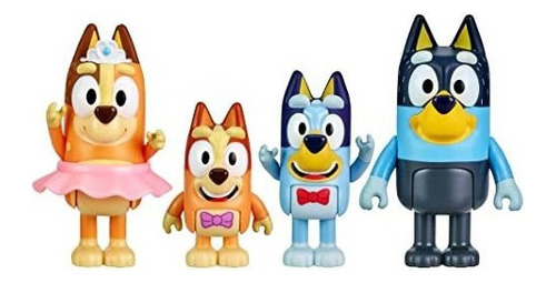 Bluey - The Show - Paquete De 4 Figuras De Bingo, Chile Y Ba