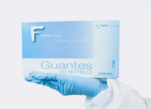 Guantes De Nitrilo Descartables / Color Azul / 5 Micras