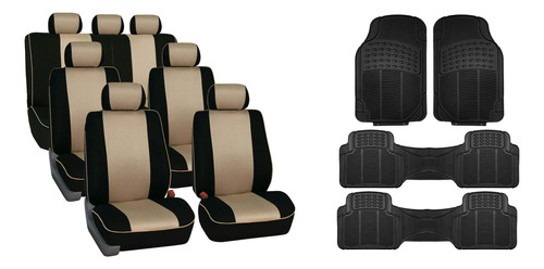 Funda Asiento Automovil 3 Fila 7 Plaza Color Beige Para Aire