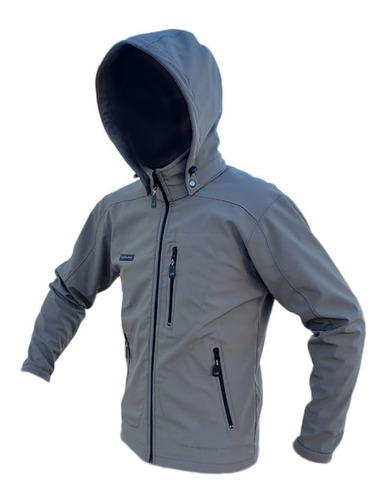 Campera Soft Shell Explora Hombre Impermeable Capucha Nieve