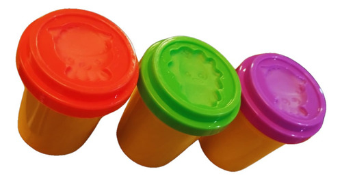 Juego De Masas Cocina Con Moldes Y Tres Potes De Masa Color Variado