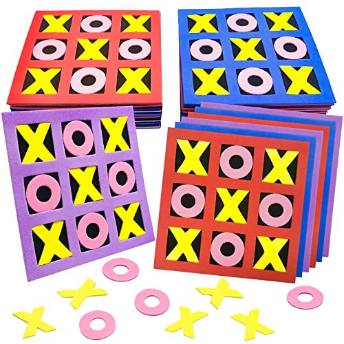 Tic Tac Toe (paquete De 24) 5 X 5 Pulgadas De Espuma Ti...