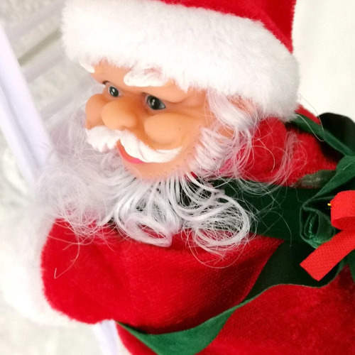 Novidade Fun Elétrica Escalada Escada Papai Noel Estatueta E