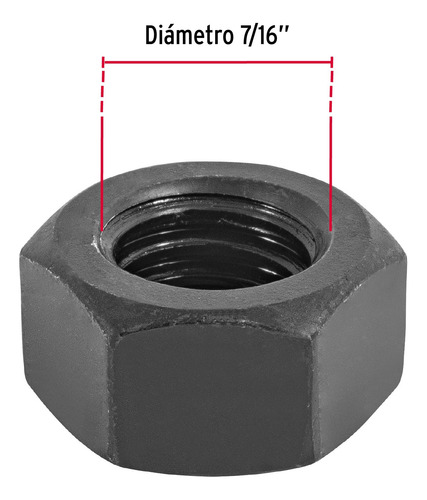 Bolsa C/60 Tuercas 7/16 Hexagonales Pavonadas Grado 5 44698