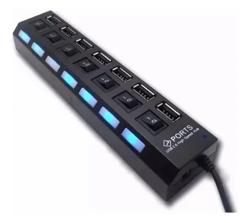 MULTIPUERTOS USB 2.0 SWICHE LED X7
