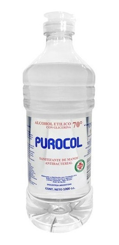Alcohol Etilico Con Glicerina 70% Purocol Antibacterial 1lts
