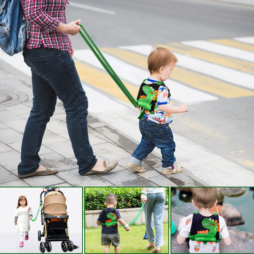 Correa Para Niños Pequeños + Correa De Muñeca Antipérdida, Correa Para Caminar De 8.2 Pies, Correa De Seguridad Para Niños, Niñas, Bebés Y Niños (verde)