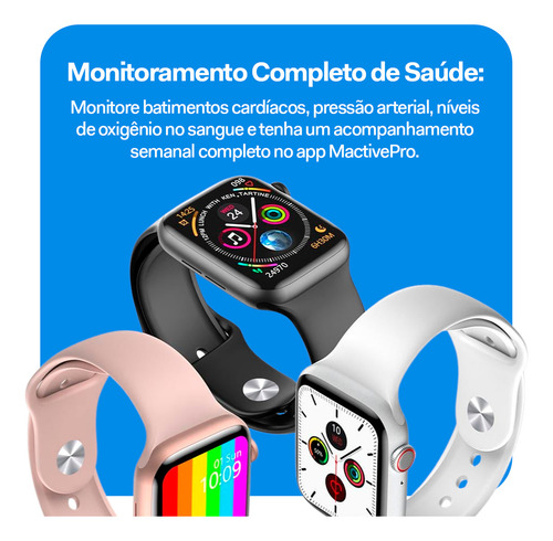 Smartwatch Microwear Davely W29 Pro 47mm Prata Silicone Pulseira Branco Desenho da pulseira Liso