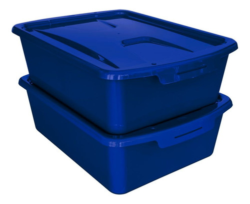 2 Cajas Organizadoras Multiusos 23l Varios Colores Azul Sablón